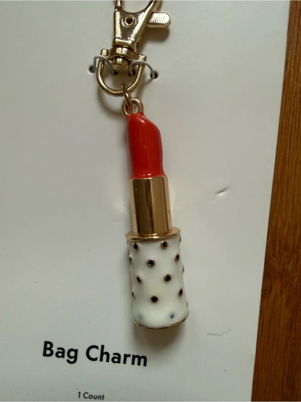kate spade x target Gold Lipstick Charm